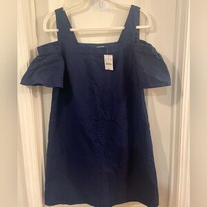 J.Crew Off-Shoulder Navy Blue Dress NWT SZ M